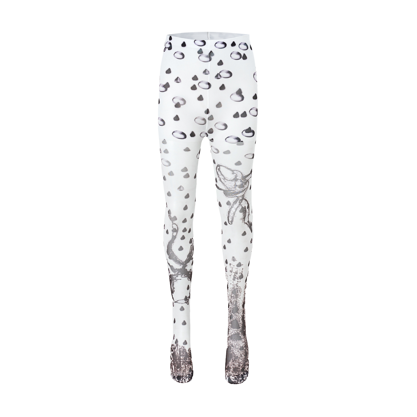 “Time Rain” original hand-drawn irregular print 10D ultra-thin stockings