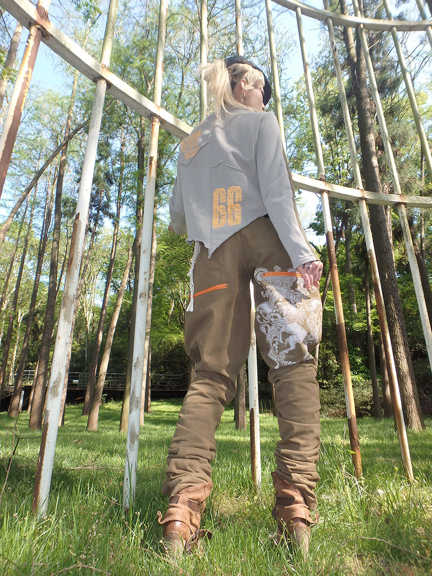 Casual color-blocking Irregular short jacket