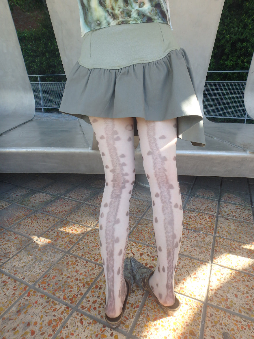 “Time Rain” original hand-drawn irregular print 10D ultra-thin stockings
