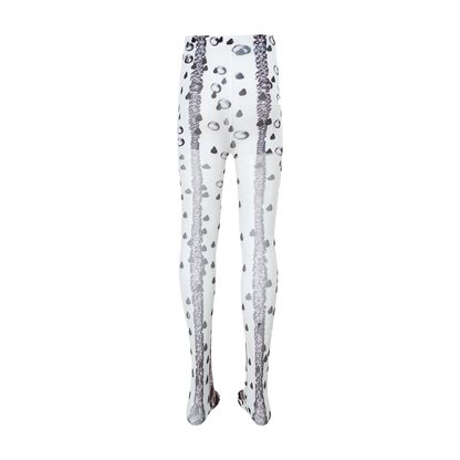 “Time Rain” original hand-drawn irregular print 10D ultra-thin stockings