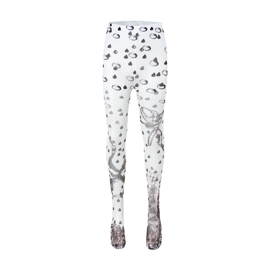 “Time Rain” original hand-drawn irregular print 10D ultra-thin stockings