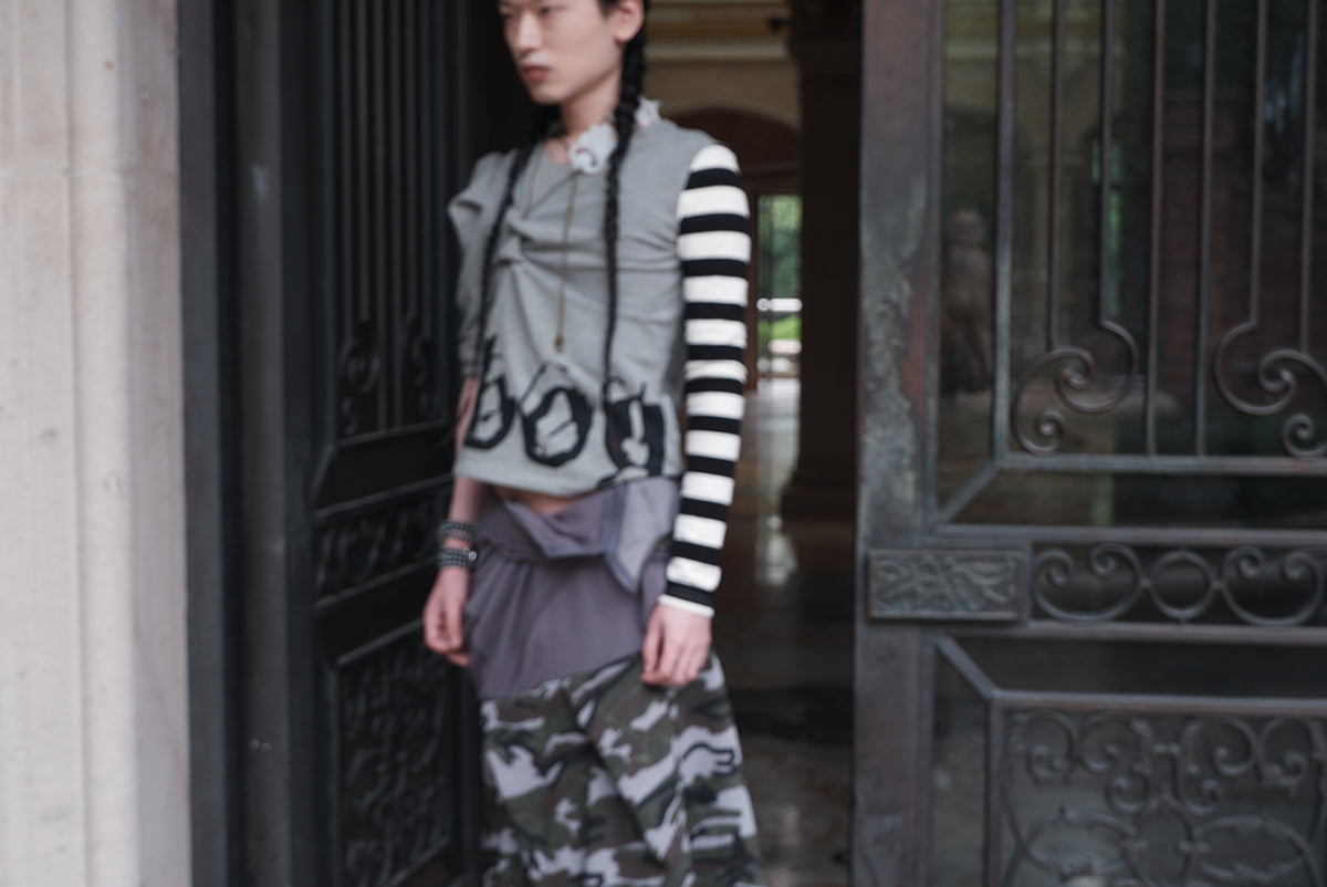 "Angel‘s MoodBoard"“BOY CARTED” Irregular patchwork longsleeve