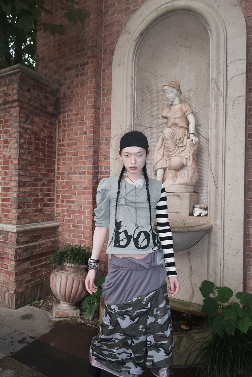 "Angel‘s MoodBoard"“BOY CARTED” Irregular patchwork longsleeve