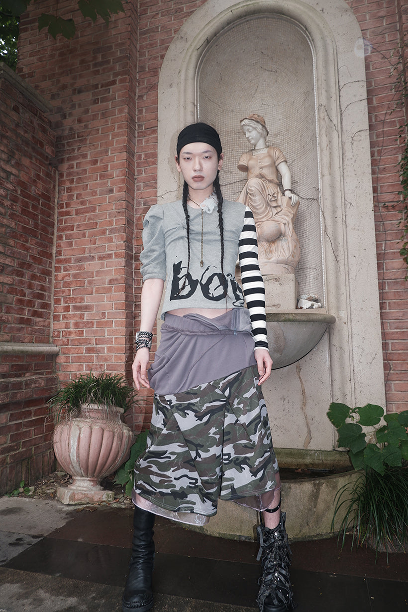 "Angel‘s MoodBoard"“BOY CARTED” Irregular patchwork longsleeve