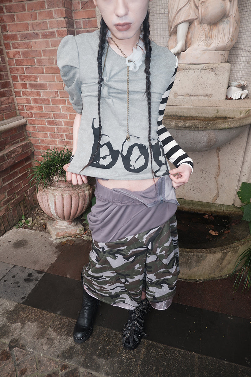 "Angel‘s MoodBoard"“BOY CARTED” Irregular patchwork longsleeve