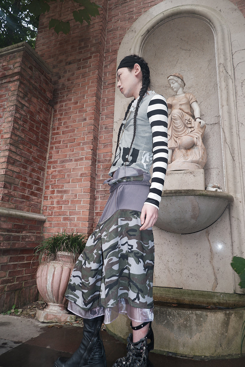 "Angel‘s MoodBoard"“BOY CARTED” Irregular patchwork longsleeve