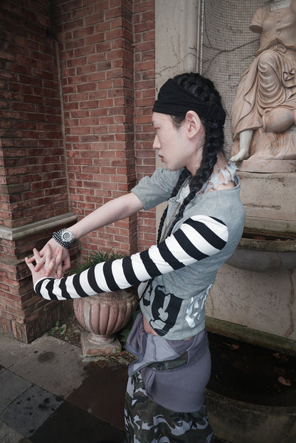 "Angel‘s MoodBoard"“BOY CARTED” Irregular patchwork longsleeve