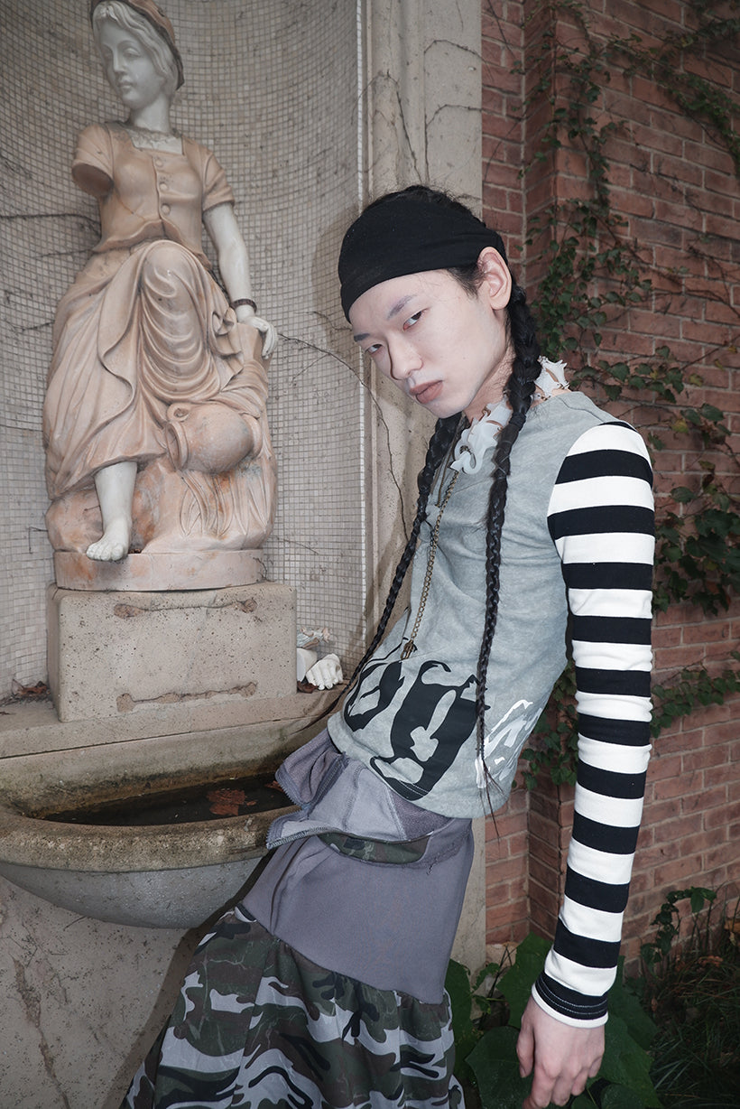 "Angel‘s MoodBoard"“BOY CARTED” Irregular patchwork longsleeve