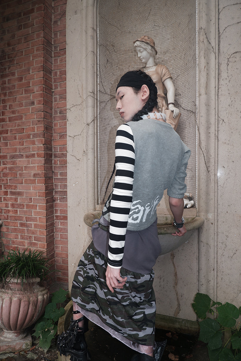 "Angel‘s MoodBoard"“BOY CARTED” Irregular patchwork longsleeve