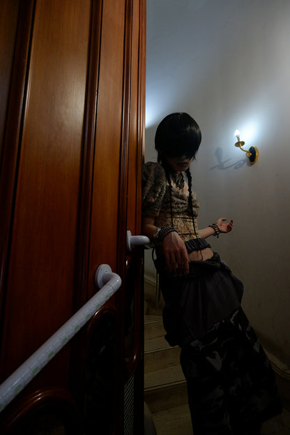 "Drama Like an Empty Court" Patchwork corset top