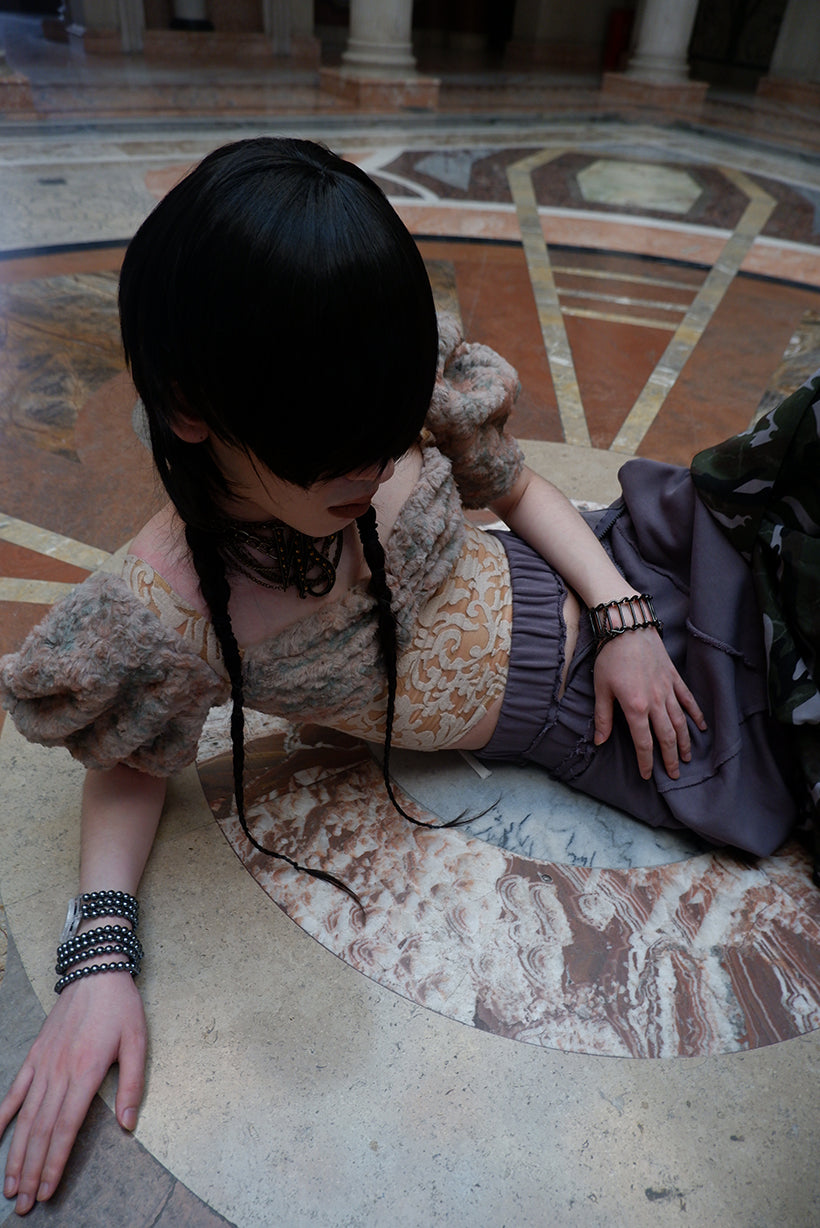 "Drama Like an Empty Court" Patchwork corset top