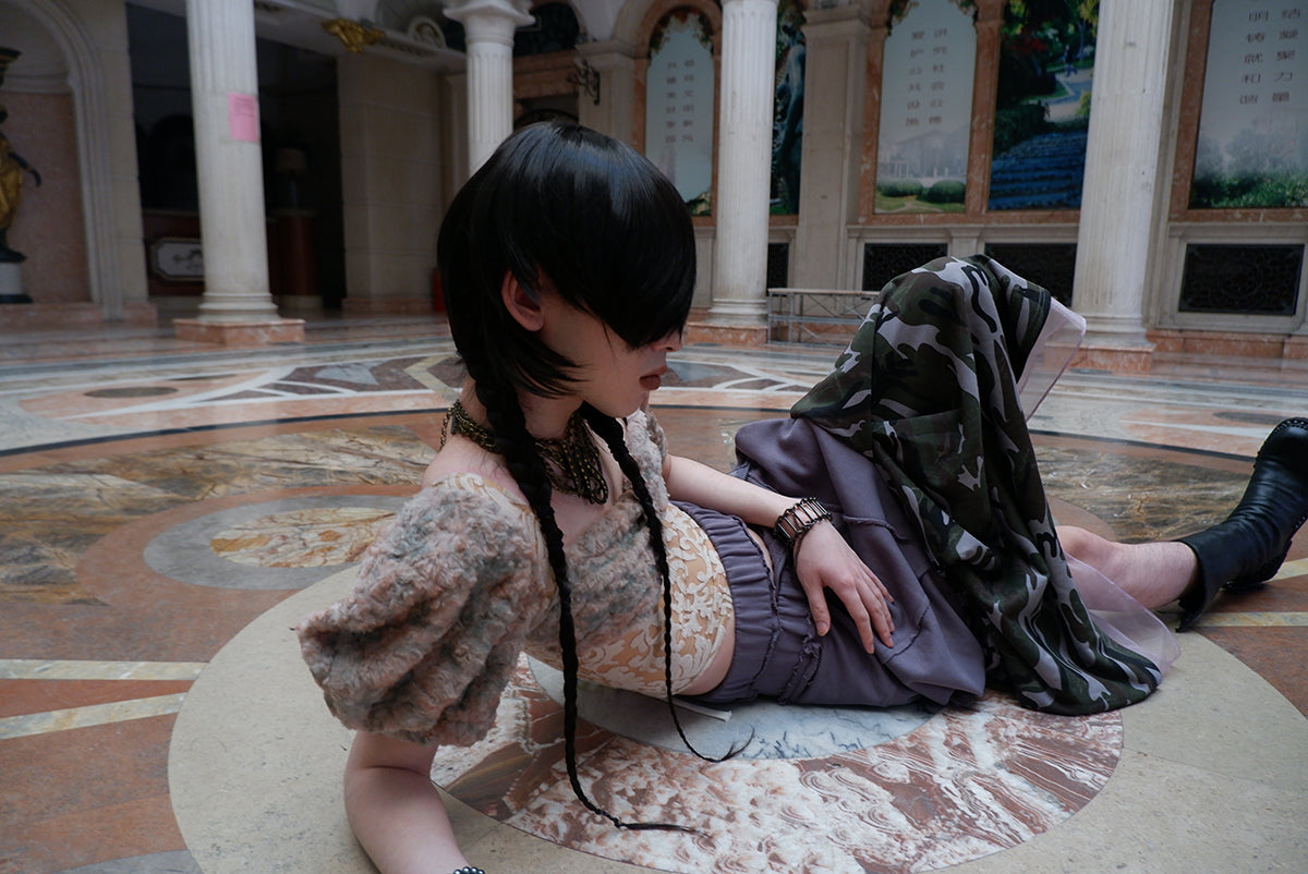 "Drama Like an Empty Court" Patchwork corset top