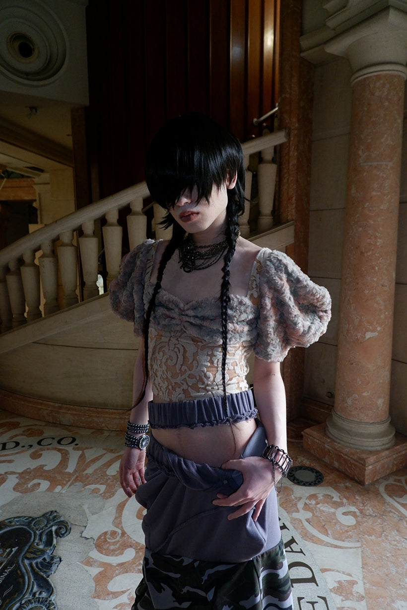 "Drama Like an Empty Court" Patchwork corset top