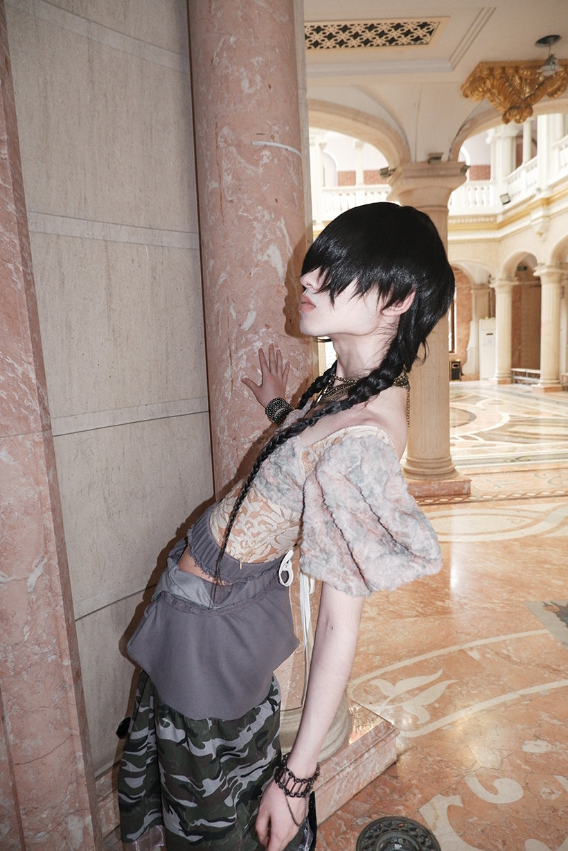 "Drama Like an Empty Court" Patchwork corset top