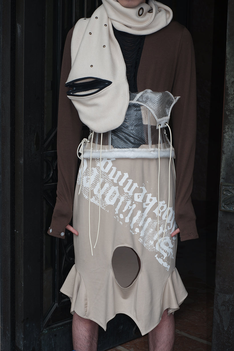 "Transparent Discarded Bones" Snake Pattern TPU corset