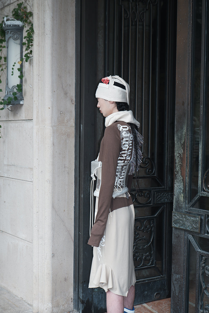 WrongSolution x Laylah collab printing restricted deformed dress