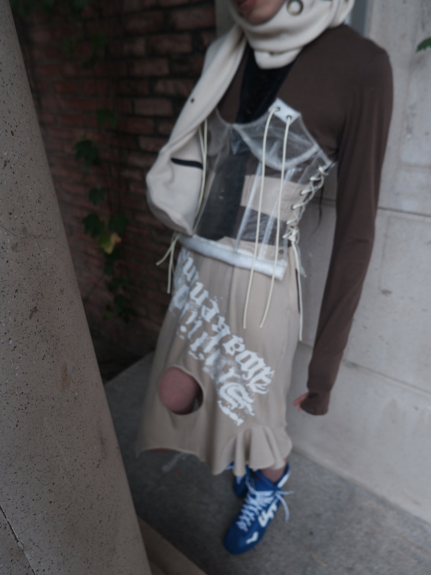 "Transparent Discarded Bones" Snake Pattern TPU corset