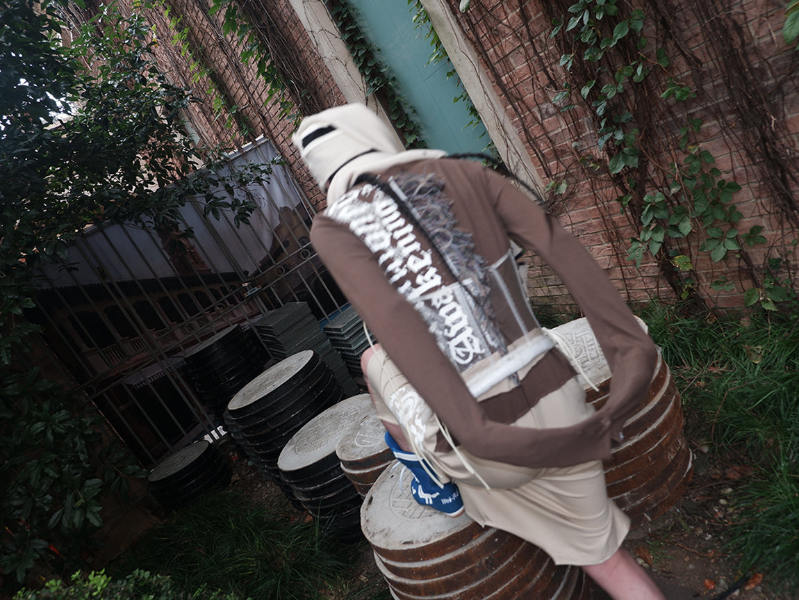 WrongSolution x Laylah collab printing restricted deformed dress