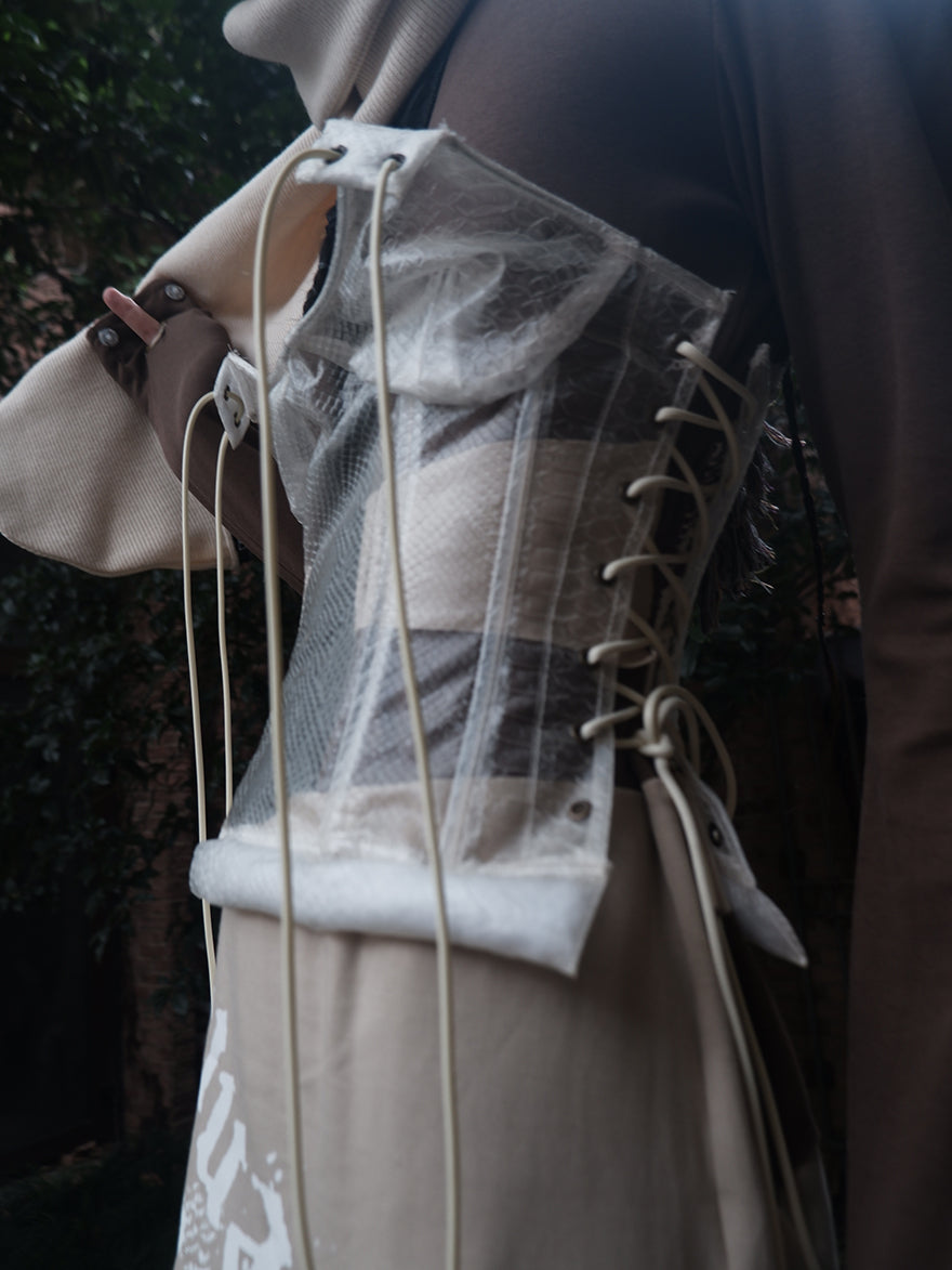 "Transparent Discarded Bones" Snake Pattern TPU corset