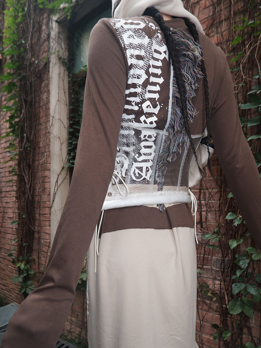 WrongSolution x Laylah collab printing restricted deformed dress