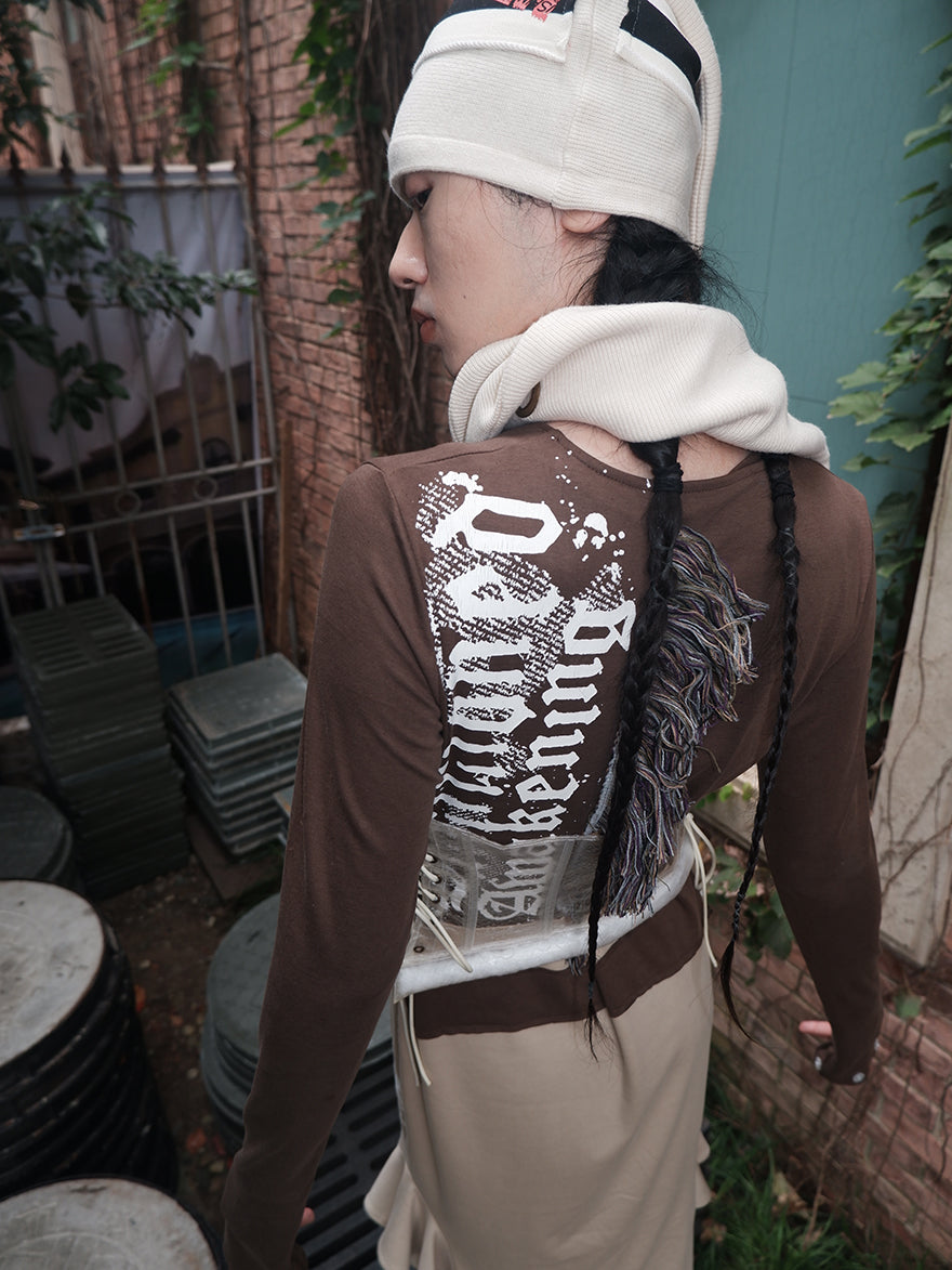 WrongSolution x Laylah collab printing restricted deformed dress