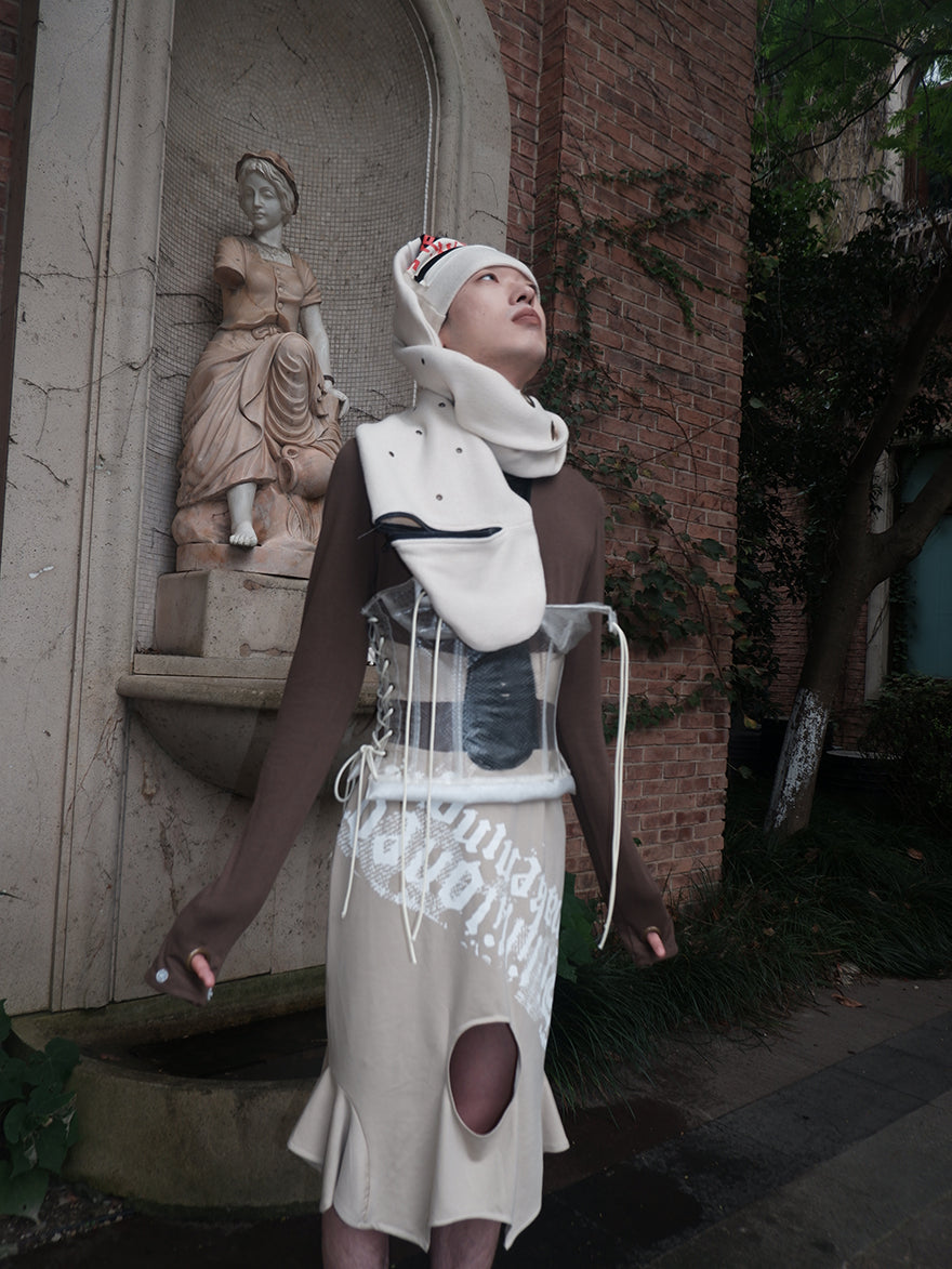 WrongSolution x Laylah collab printing restricted deformed dress