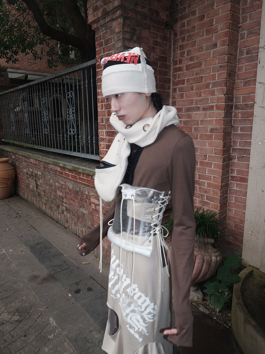 WrongSolution x Laylah collab printing restricted deformed dress