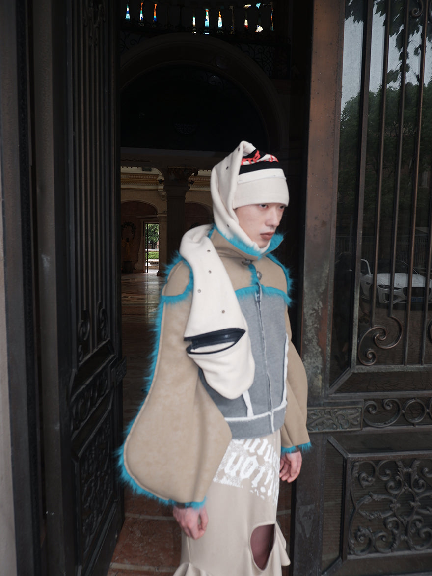 "Silence is Violence " One-piece patchwork fur Coat