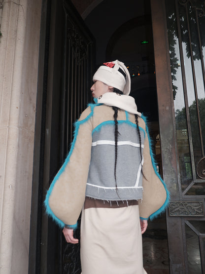 "Silence is Violence " One-piece patchwork fur Coat