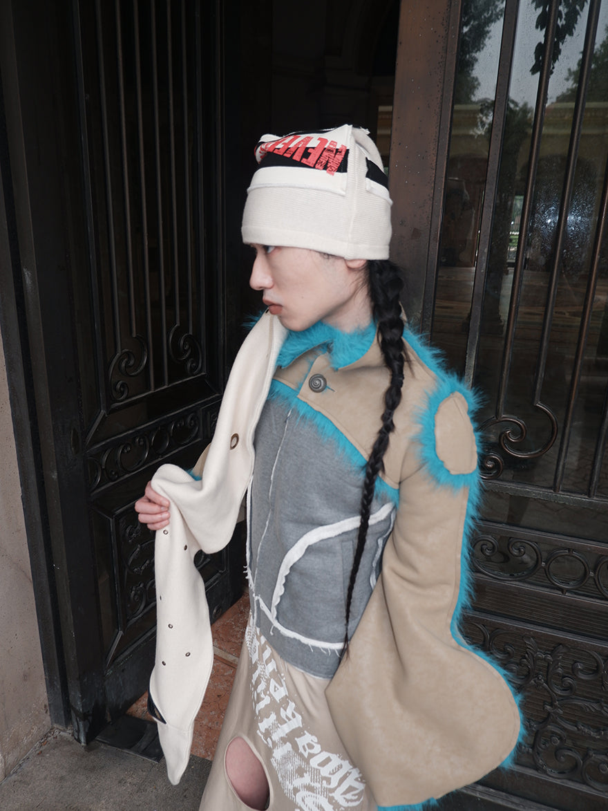 "Silence is Violence " One-piece patchwork fur Coat