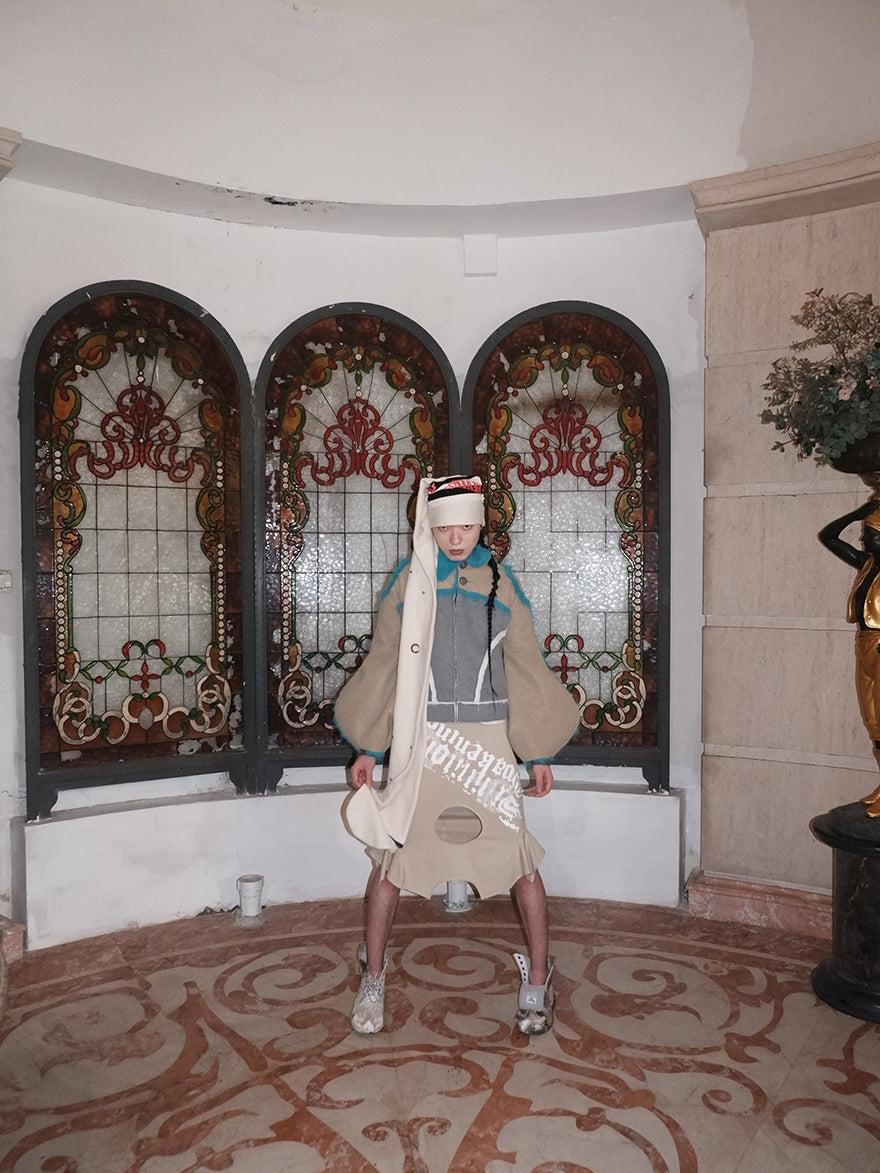 "Silence is Violence " One-piece patchwork fur Coat