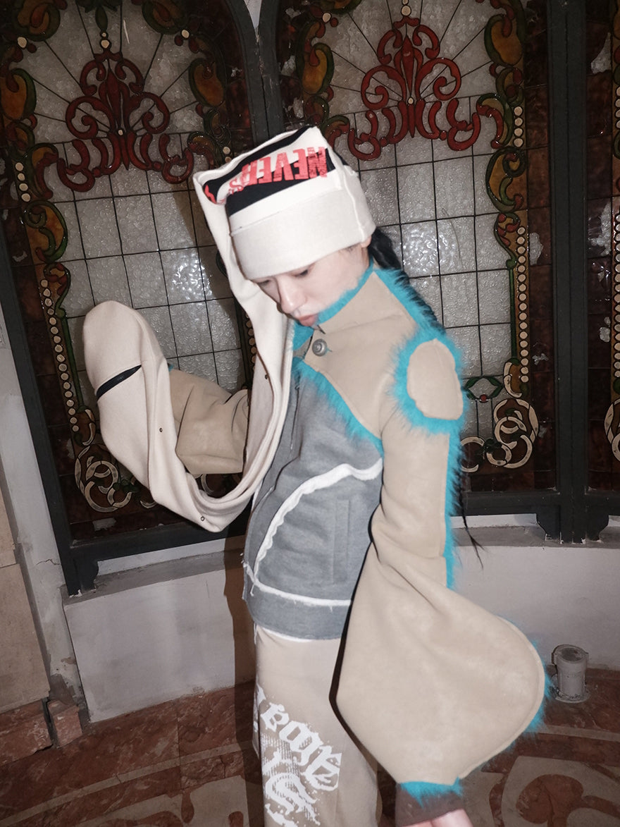 "Silence is Violence " One-piece patchwork fur Coat