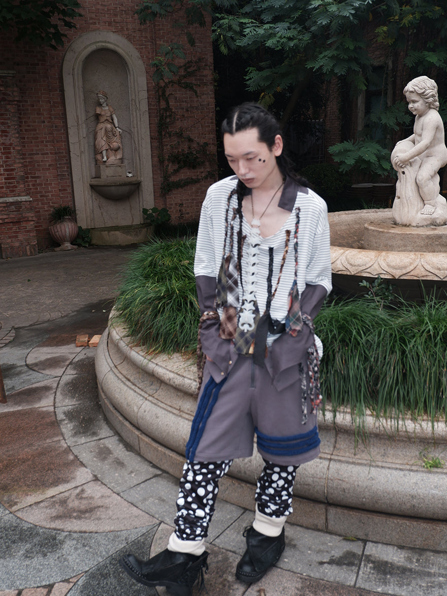 "Strange office worker"fake tie long-sleeved shirt