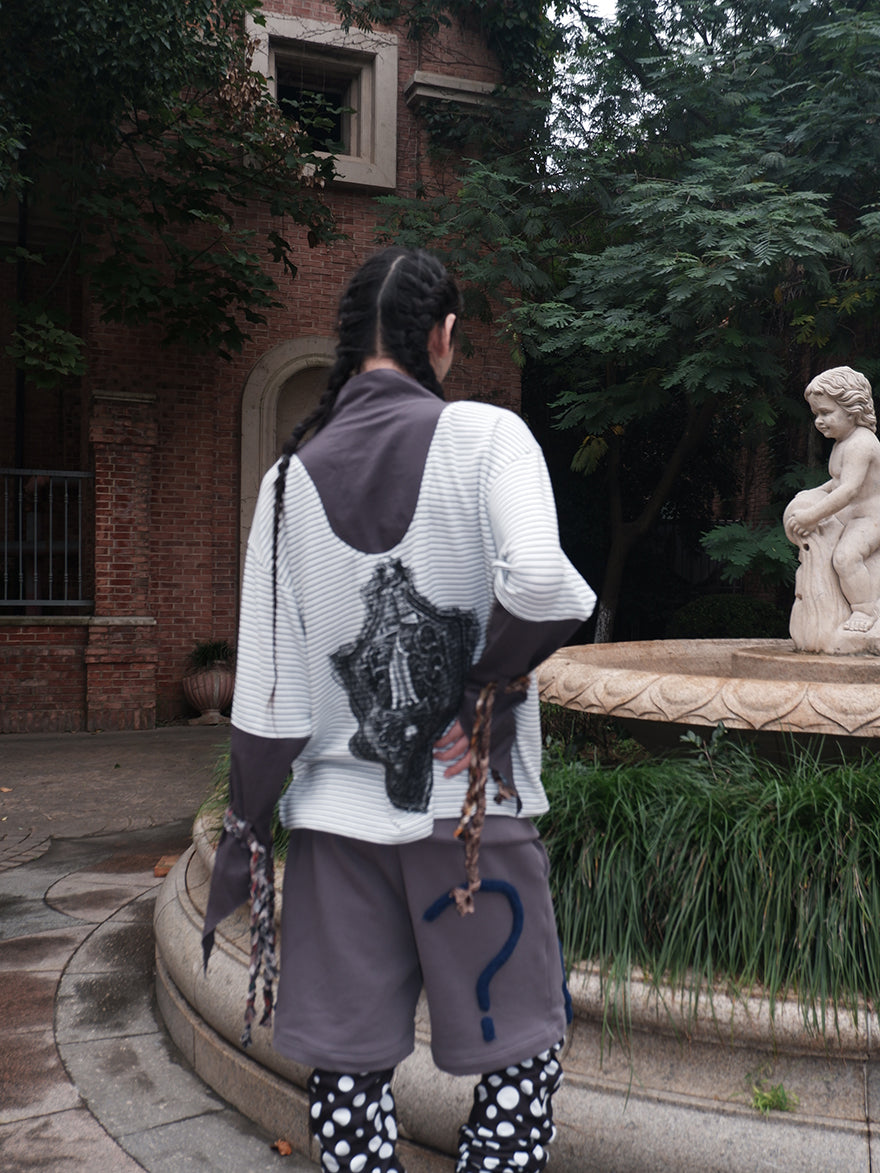 "Strange office worker"fake tie long-sleeved shirt