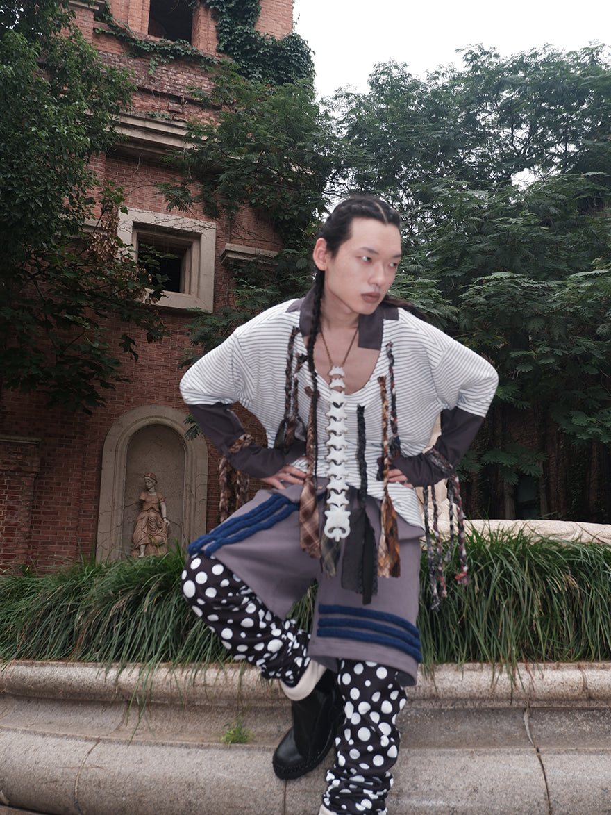 "Strange office worker"fake tie long-sleeved shirt