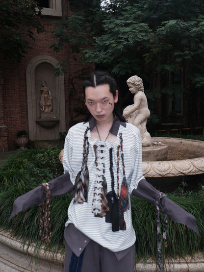 "Strange office worker"fake tie long-sleeved shirt