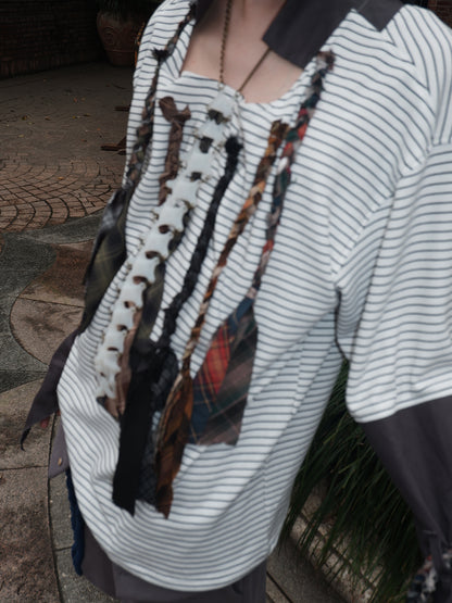 "Strange office worker"fake tie long-sleeved shirt