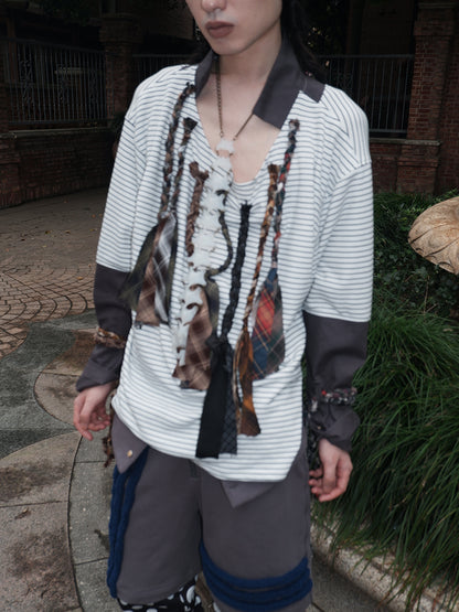 "Strange office worker"fake tie long-sleeved shirt