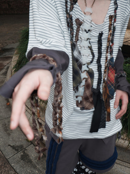 "Strange office worker"fake tie long-sleeved shirt