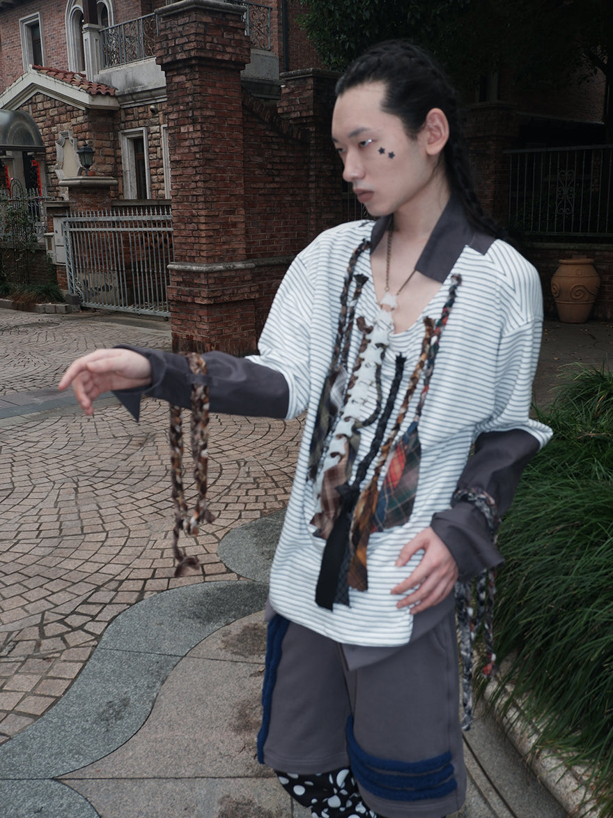 "Strange office worker"fake tie long-sleeved shirt