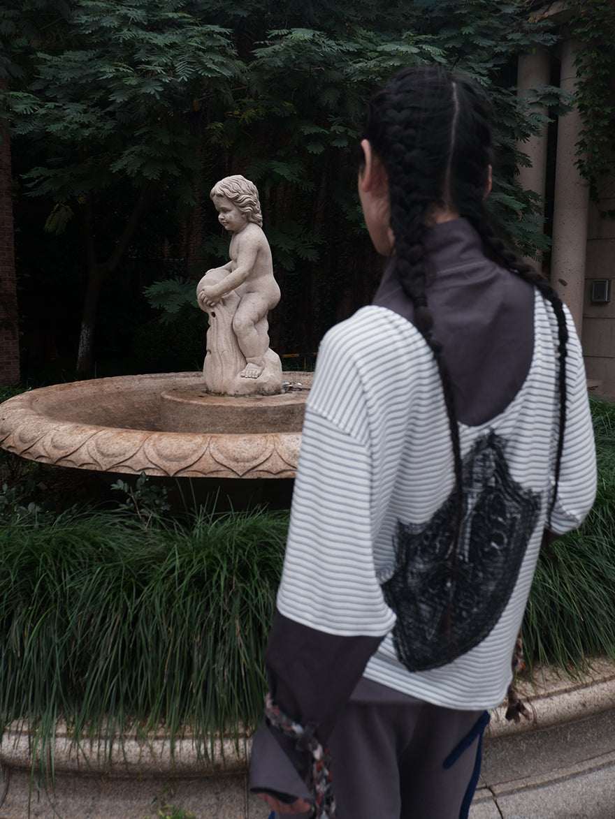 "Strange office worker"fake tie long-sleeved shirt