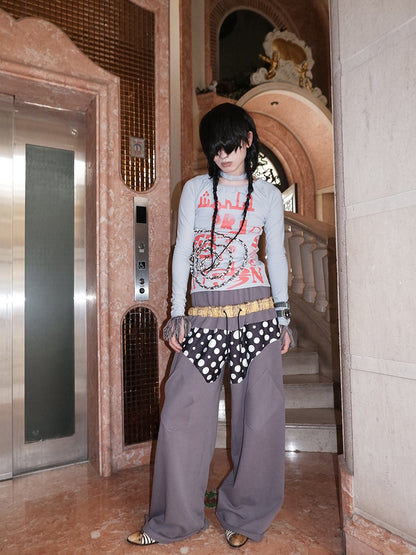 "WORLD SEEN WHILE SWIMMING" asymmetrical long sleeve