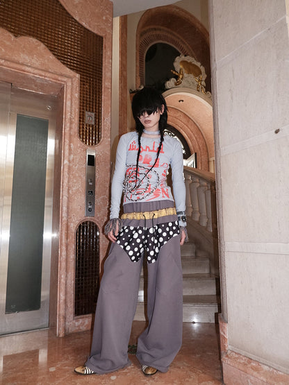 "WORLD SEEN WHILE SWIMMING" asymmetrical long sleeve