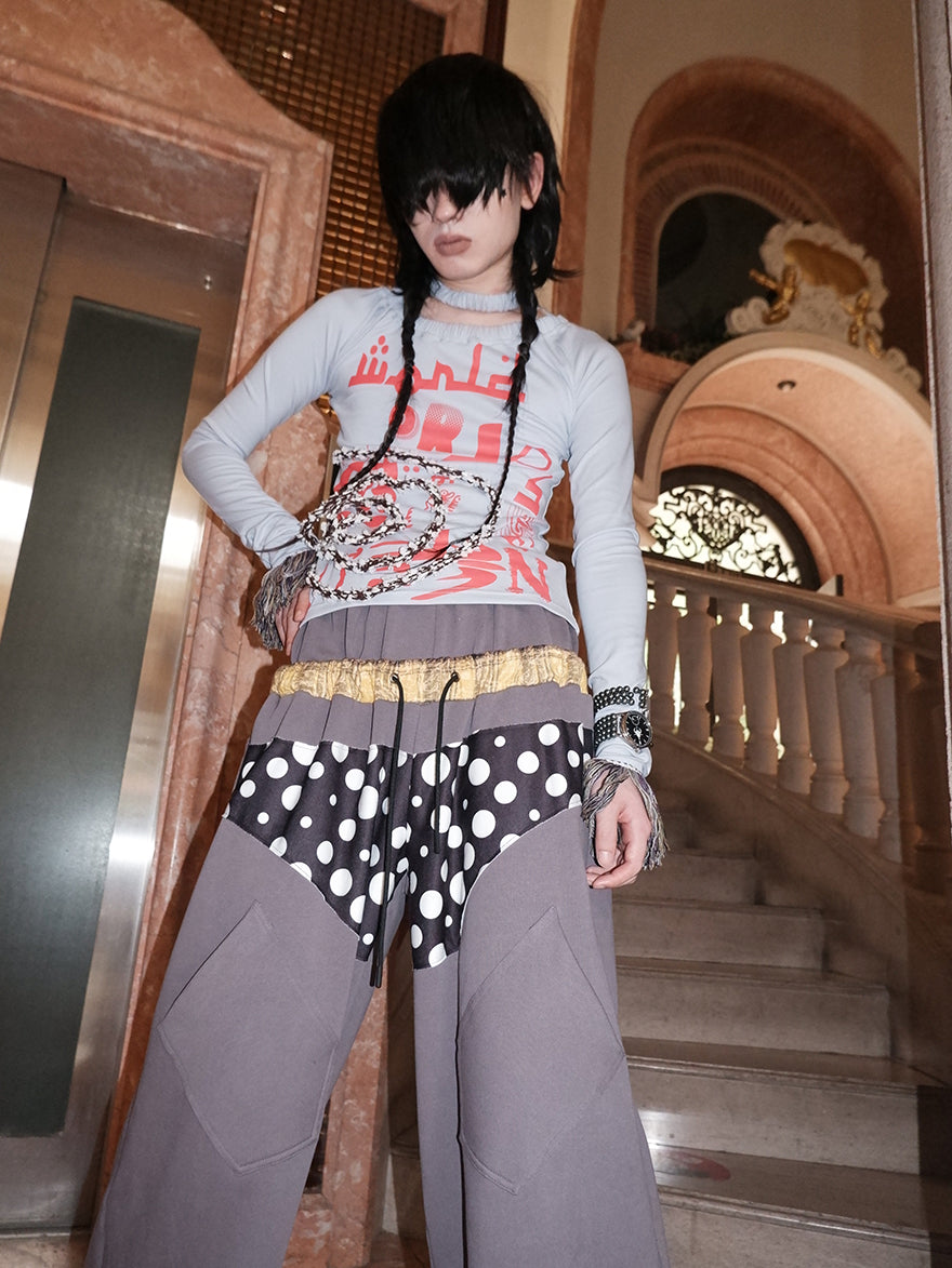 "WORLD SEEN WHILE SWIMMING" asymmetrical long sleeve