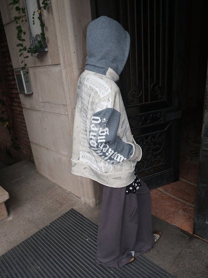 "WHITE KNIGHT" artist laylah collab fleece hoodie