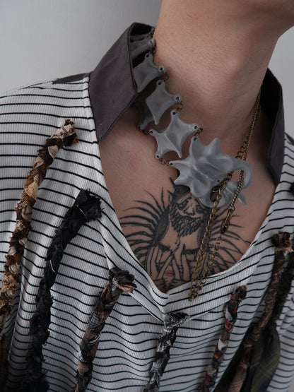 "Symbiotic Skeleton" 3D modeling skeleton handcrafted multi-purpose necklace