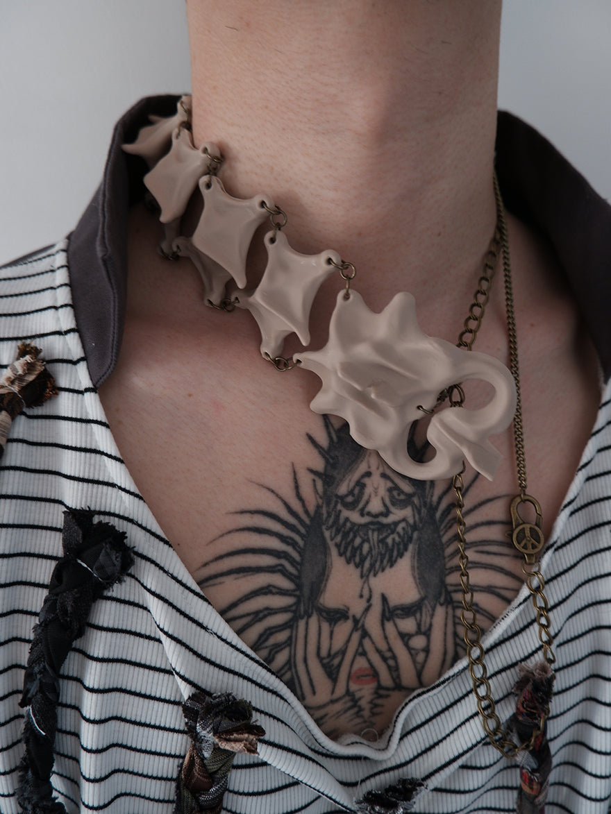 "Symbiotic Skeleton" 3D modeling skeleton handcrafted multi-purpose necklace