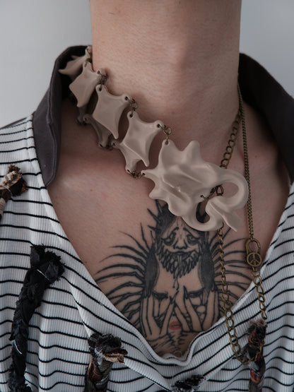 "Symbiotic Skeleton" 3D modeling skeleton handcrafted multi-purpose necklace