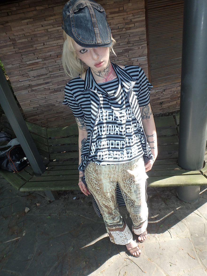 "extreme" striped structure multi-style irregular shaped dress