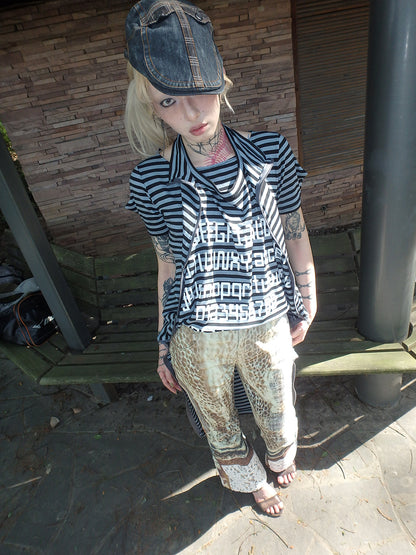 "extreme" striped structure multi-style irregular shaped dress